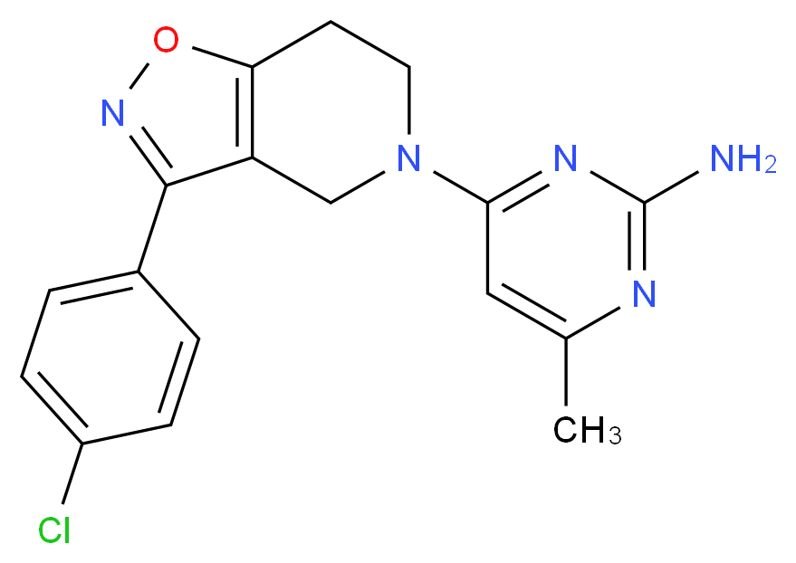 4-[3-(4-chlorophenyl)-6,7-dihydroisoxazolo[4,5-c]pyridin-5(4H)-yl]-6-methylpyrimidin-2-amine_分子结构_CAS_)