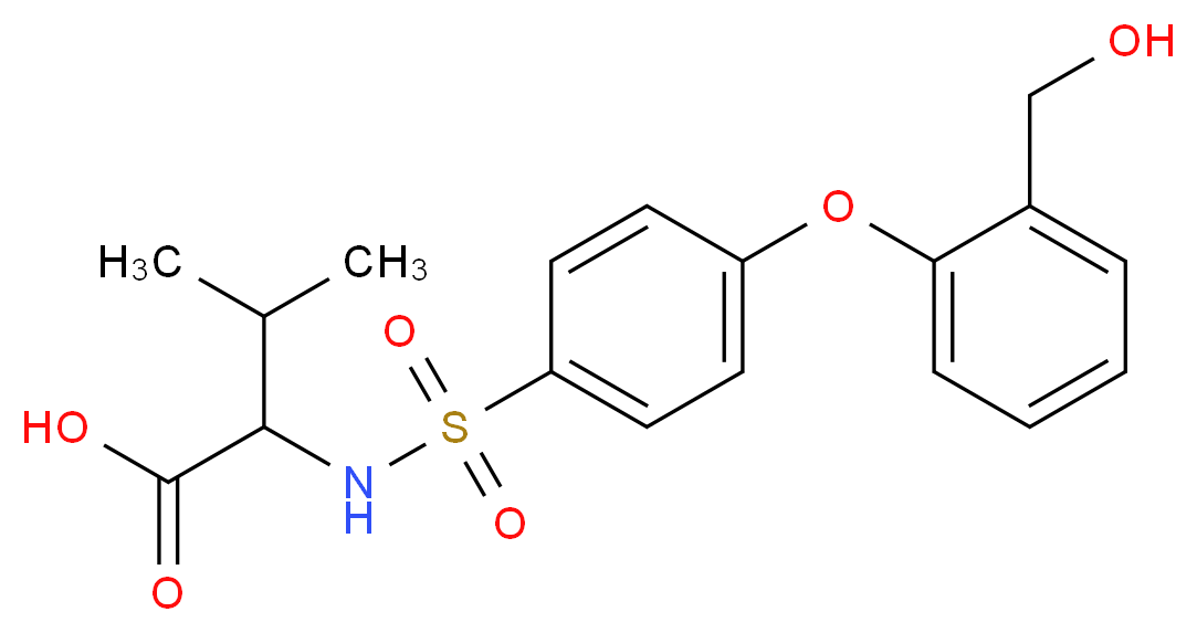 2-{4-[2-(hydroxymethyl)phenoxy]benzenesulfonamido}-3-methylbutanoic acid_分子结构_CAS_1240405-74-6