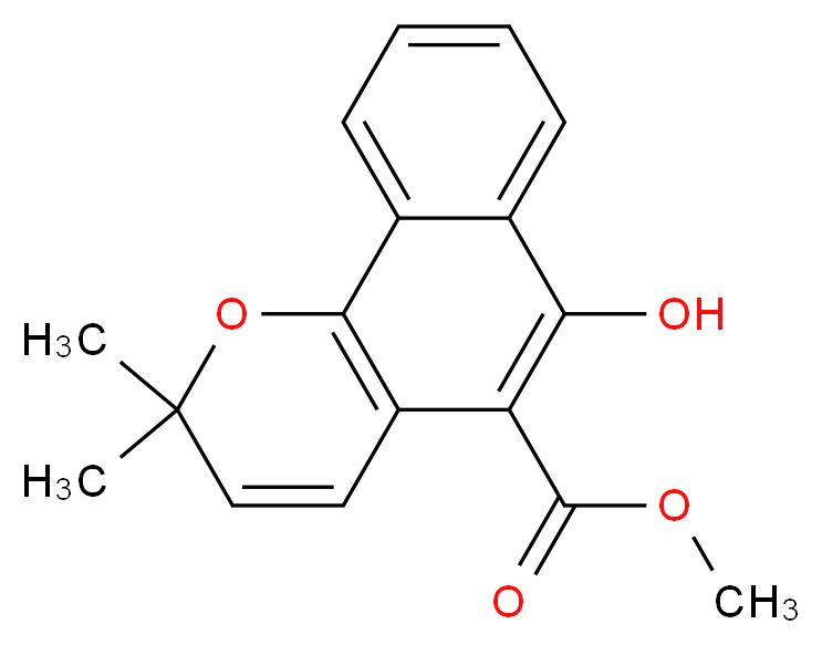 methyl 6-hydroxy-2,2-dimethyl-2H-benzo[h]chromene-5-carboxylate_分子结构_CAS_55481-88-4