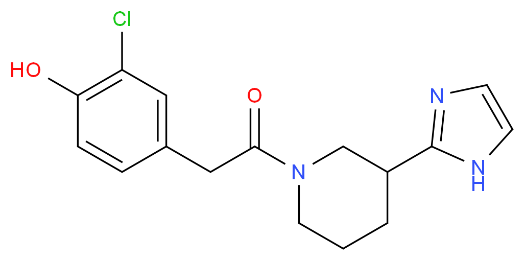 2-chloro-4-{2-[3-(1H-imidazol-2-yl)-1-piperidinyl]-2-oxoethyl}phenol_分子结构_CAS_)