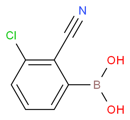 (3-chloro-2-cyanophenyl)boronic acid_分子结构_CAS_1217500-67-8