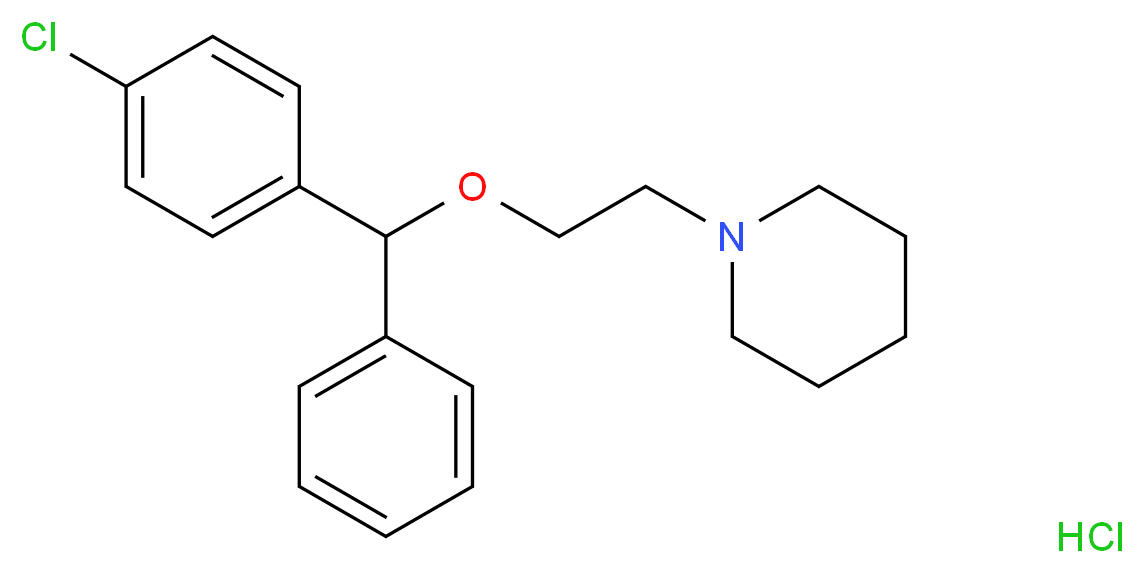 1-{2-[(4-chlorophenyl)(phenyl)methoxy]ethyl}piperidine hydrochloride_分子结构_CAS_14984-68-0