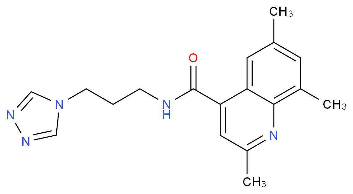 2,6,8-trimethyl-N-[3-(4H-1,2,4-triazol-4-yl)propyl]-4-quinolinecarboxamide_分子结构_CAS_)