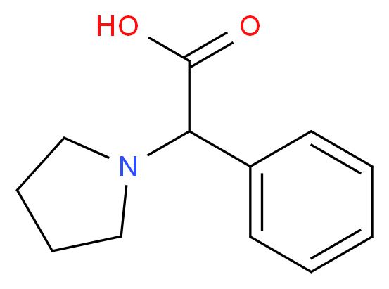 2-phenyl-2-(pyrrolidin-1-yl)acetic acid_分子结构_CAS_100390-48-5