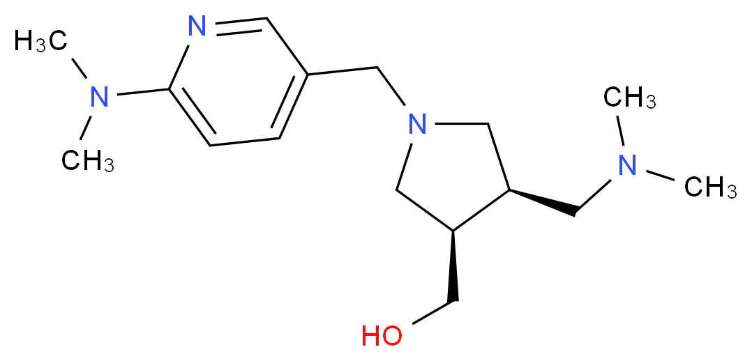 ((3R*,4R*)-4-[(dimethylamino)methyl]-1-{[6-(dimethylamino)pyridin-3-yl]methyl}pyrrolidin-3-yl)methanol_分子结构_CAS_)