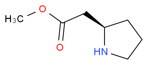 methyl 2-[(2R)-pyrrolidin-2-yl]acetate_分子结构_CAS_132482-05-4