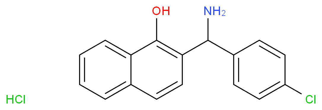 2-[AMINO-(4-CHLORO-PHENYL)-METHYL]-NAPHTHALEN-1-OL HYDROCHLORIDE_分子结构_CAS_736173-17-4)