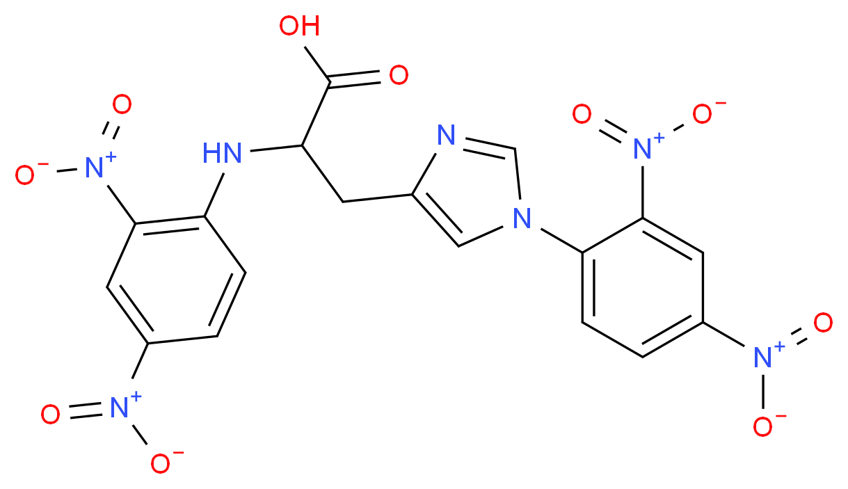 3-[1-(2,4-dinitrophenyl)-1H-imidazol-4-yl]-2-[(2,4-dinitrophenyl)amino]propanoic acid_分子结构_CAS_3129-33-7