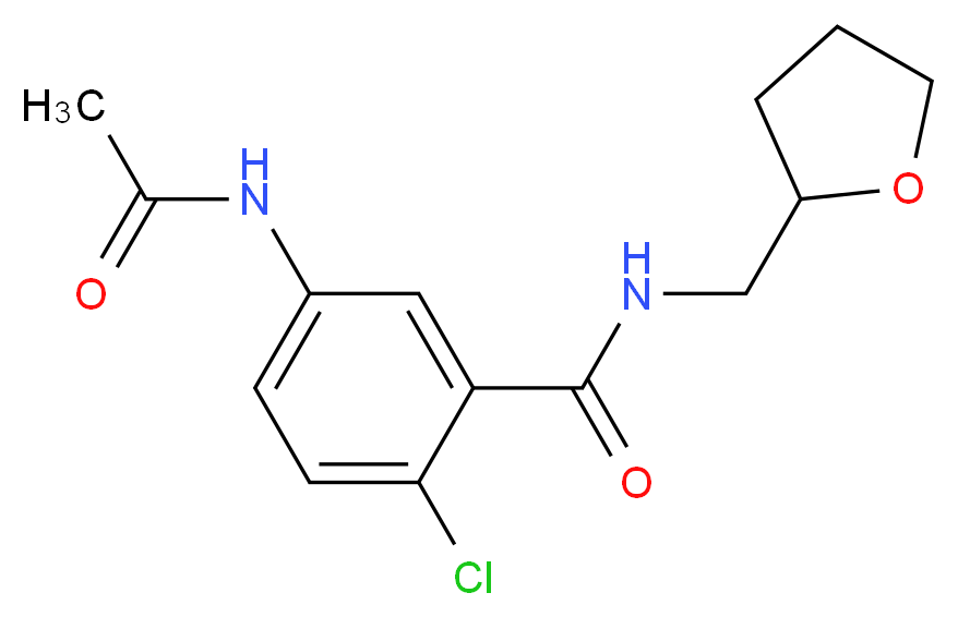 5-(acetylamino)-2-chloro-N-(tetrahydrofuran-2-ylmethyl)benzamide_分子结构_CAS_)