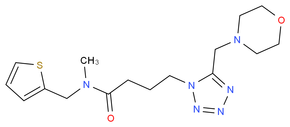 N-methyl-4-[5-(morpholin-4-ylmethyl)-1H-tetrazol-1-yl]-N-(2-thienylmethyl)butanamide_分子结构_CAS_)