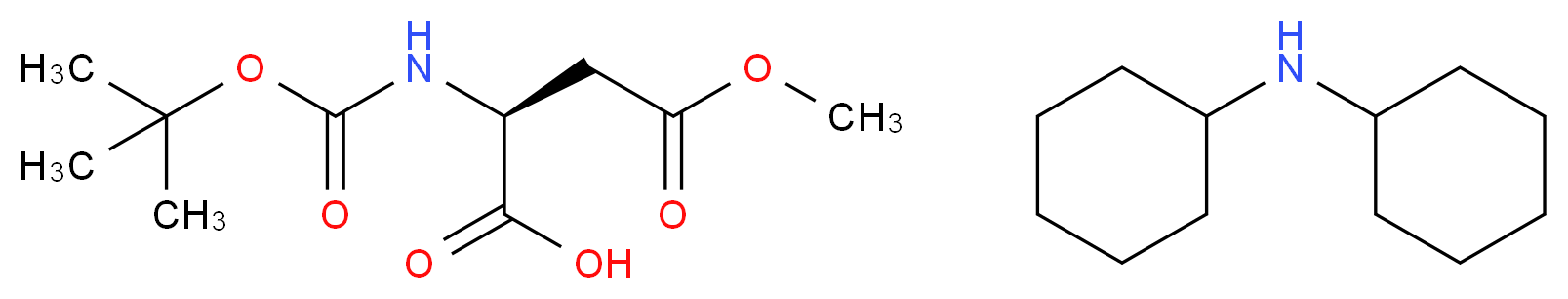 Dicyclohexylamine (S)-2-((tert-butoxycarbonyl)amino)-4-methoxy-4-oxobutanoate_分子结构_CAS_135941-84-3)