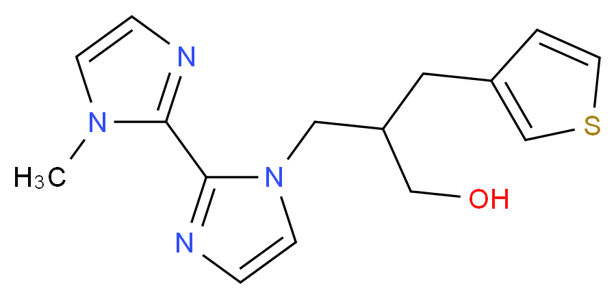 3-(1'-methyl-1H,1'H-2,2'-biimidazol-1-yl)-2-(3-thienylmethyl)propan-1-ol_分子结构_CAS_)