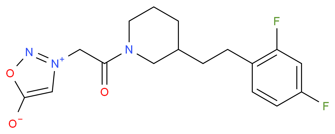 3-(2-{3-[2-(2,4-difluorophenyl)ethyl]-1-piperidinyl}-2-oxoethyl)-1,2,3-oxadiazol-3-ium-5-olate_分子结构_CAS_)