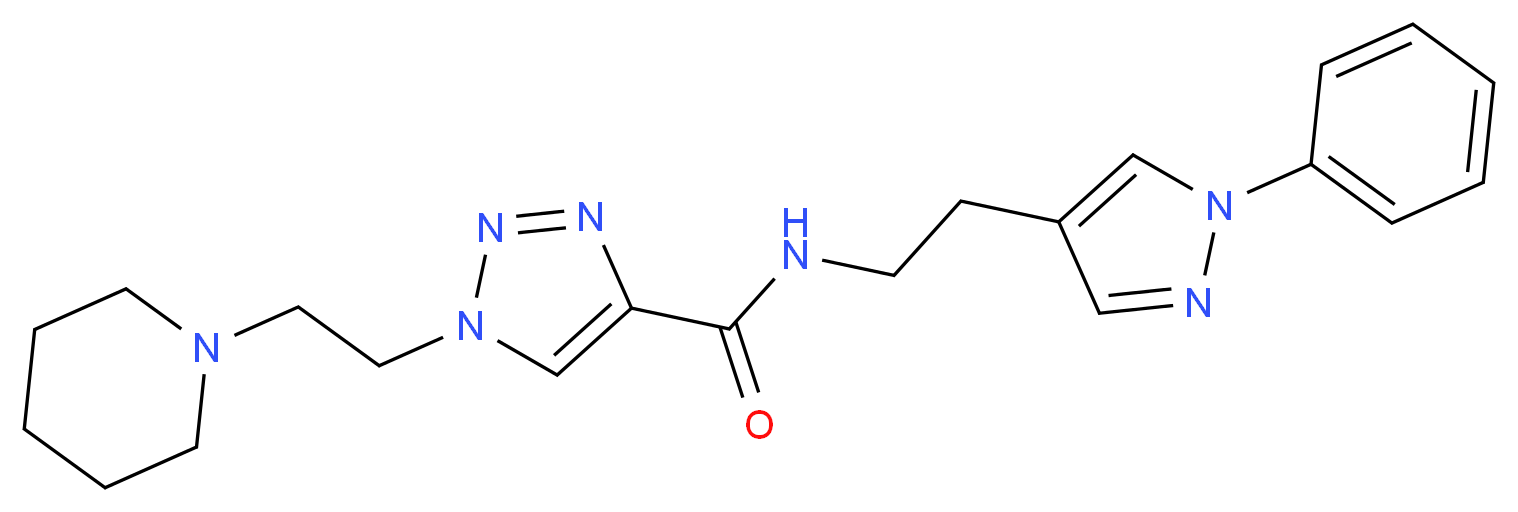 N-[2-(1-phenyl-1H-pyrazol-4-yl)ethyl]-1-[2-(1-piperidinyl)ethyl]-1H-1,2,3-triazole-4-carboxamide_分子结构_CAS_)