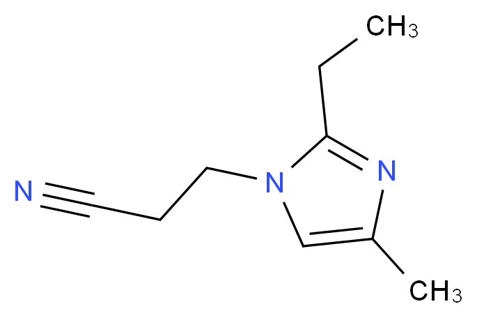 3-(2-ethyl-4-methyl-1H-imidazol-1-yl)propanenitrile_分子结构_CAS_23996-25-0