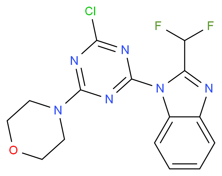 4-(4-Chloro-6-(2-(difluoromethyl)-1H-benzo[d]imidazol-1-yl)-1,3,5-triazin-2-yl)morpholine_分子结构_CAS_475111-38-7)