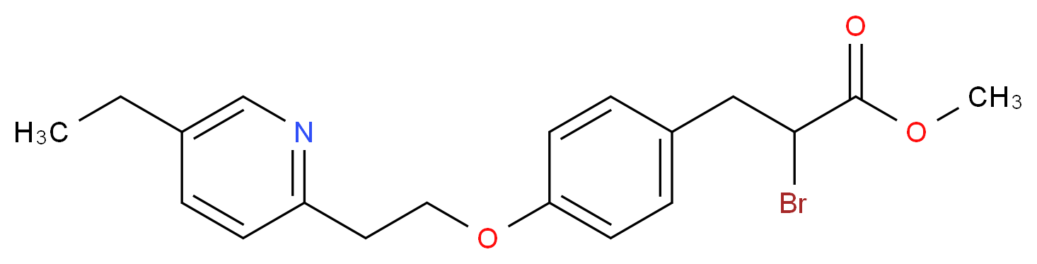 2-Bromo-3-[4-(2-(5-ethyl-2-pyridyl)ethoxy)phenyl]propionic acid methyl ester_分子结构_CAS_105355-25-7)