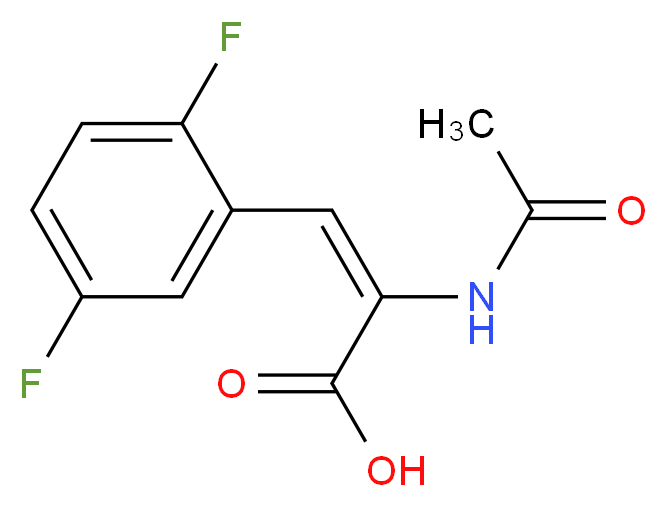 (2E)-3-(2,5-difluorophenyl)-2-acetamidoprop-2-enoic acid_分子结构_CAS_959246-37-8