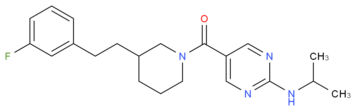 5-({3-[2-(3-fluorophenyl)ethyl]-1-piperidinyl}carbonyl)-N-isopropyl-2-pyrimidinamine_分子结构_CAS_)