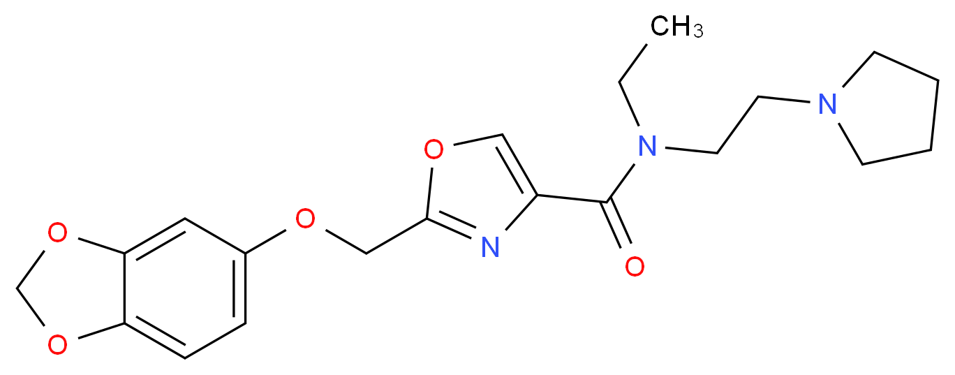 2-[(1,3-benzodioxol-5-yloxy)methyl]-N-ethyl-N-(2-pyrrolidin-1-ylethyl)-1,3-oxazole-4-carboxamide_分子结构_CAS_)