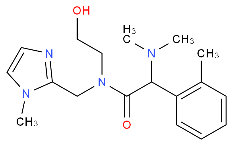 2-(dimethylamino)-N-(2-hydroxyethyl)-N-[(1-methyl-1H-imidazol-2-yl)methyl]-2-(2-methylphenyl)acetamide_分子结构_CAS_)