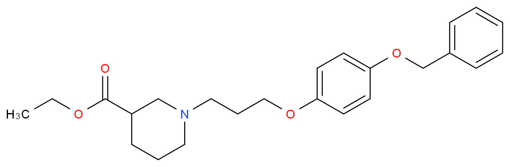 Ethyl 1-{3-[4-(benzyloxy)phenoxy]propyl}piperidine-3-carboxylate_分子结构_CAS_)