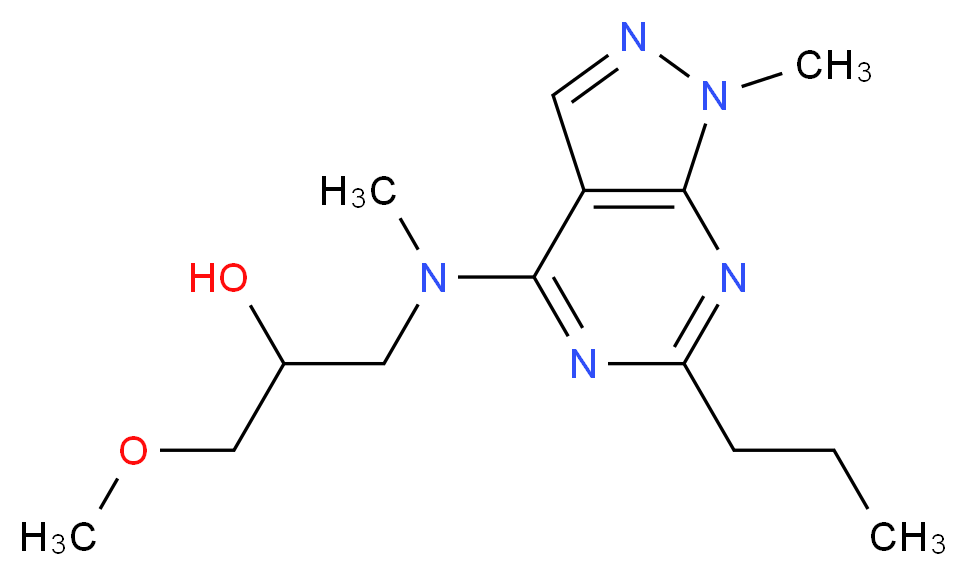 1-methoxy-3-[methyl(1-methyl-6-propyl-1H-pyrazolo[3,4-d]pyrimidin-4-yl)amino]-2-propanol_分子结构_CAS_)