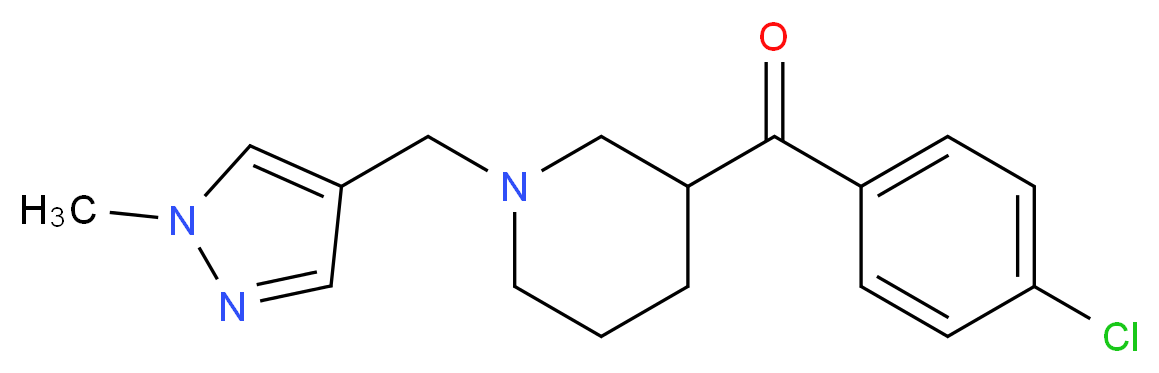 (4-chlorophenyl){1-[(1-methyl-1H-pyrazol-4-yl)methyl]-3-piperidinyl}methanone_分子结构_CAS_)