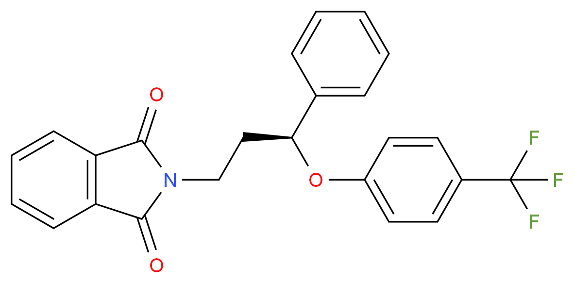2-[(3S)-3-phenyl-3-[4-(trifluoromethyl)phenoxy]propyl]-2,3-dihydro-1H-isoindole-1,3-dione_分子结构_CAS_878663-13-9