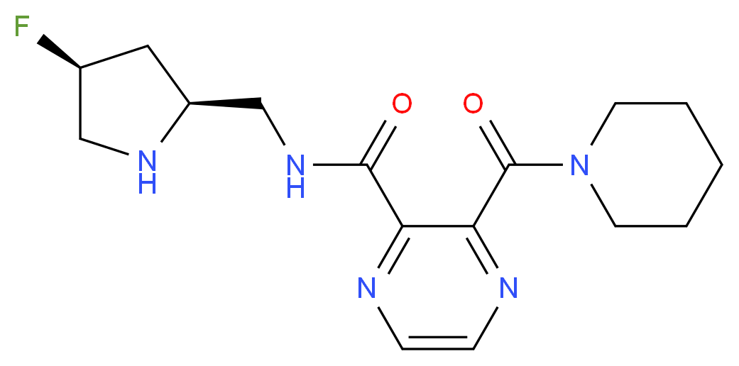 N-{[(2S,4S)-4-fluoropyrrolidin-2-yl]methyl}-3-(piperidin-1-ylcarbonyl)pyrazine-2-carboxamide_分子结构_CAS_)