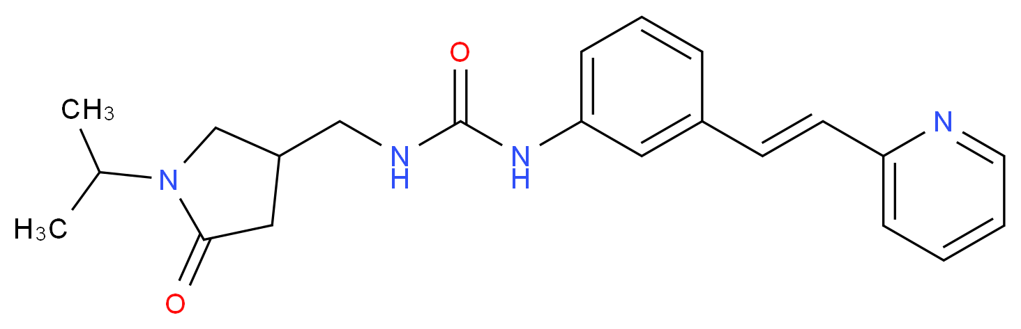 N-[(1-isopropyl-5-oxopyrrolidin-3-yl)methyl]-N'-{3-[(E)-2-pyridin-2-ylvinyl]phenyl}urea_分子结构_CAS_)