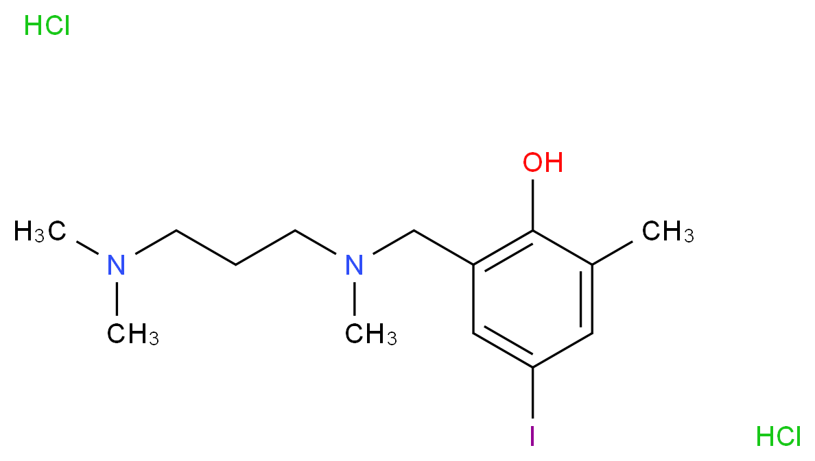 1-(2-Hydroxy-5-iodo-3-methylbenzyl)-1,3,3-trimethylpropanediamine dihydrochloride_分子结构_CAS_89815-43-0)