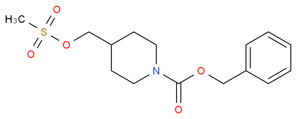 benzyl 4-[(methanesulfonyloxy)methyl]piperidine-1-carboxylate_分子结构_CAS_159275-16-8