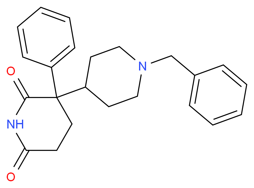 3-(1-benzylpiperidin-4-yl)-3-phenylpiperidine-2,6-dione_分子结构_CAS_21888-98-2