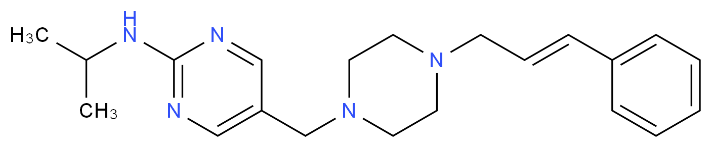 N-isopropyl-5-({4-[(2E)-3-phenylprop-2-en-1-yl]piperazin-1-yl}methyl)pyrimidin-2-amine_分子结构_CAS_)