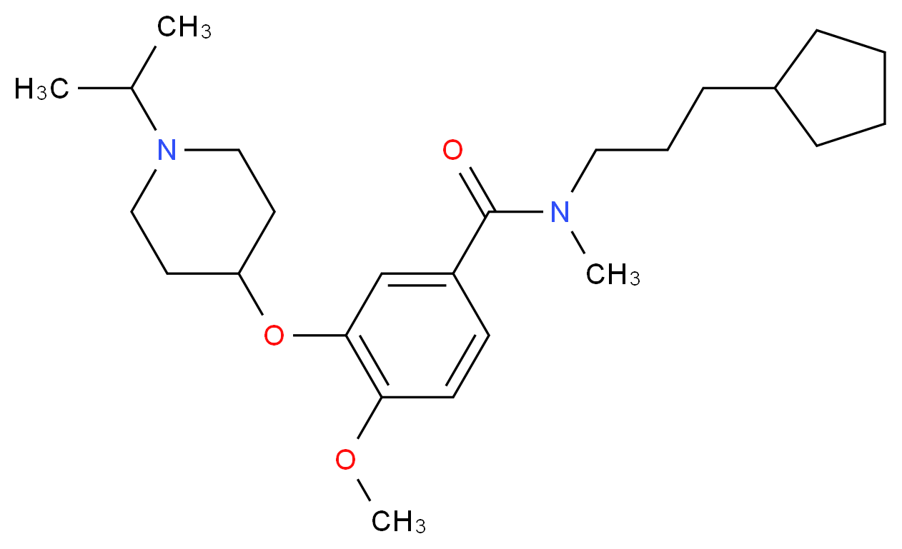 N-(3-cyclopentylpropyl)-3-[(1-isopropyl-4-piperidinyl)oxy]-4-methoxy-N-methylbenzamide_分子结构_CAS_)