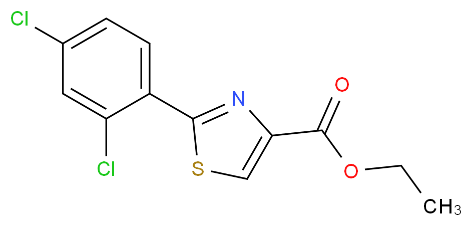 Ethyl 2-(2,4-dichlorophenyl)thiazole-4-carboxylate_分子结构_CAS_1185155-89-8)