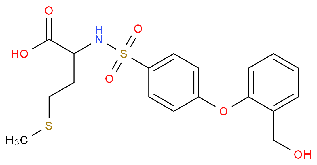 2-{4-[2-(hydroxymethyl)phenoxy]benzenesulfonamido}-4-(methylsulfanyl)butanoic acid_分子结构_CAS_1008965-37-4