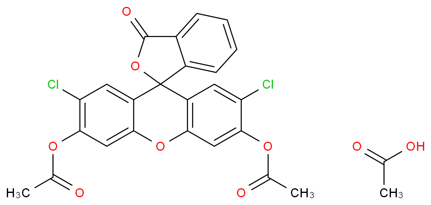 acetic acid 6'-(acetyloxy)-2',7'-dichloro-3-oxo-3H-spiro[2-benzofuran-1,9'-xanthene]-3'-yl acetate_分子结构_CAS_127770-45-0