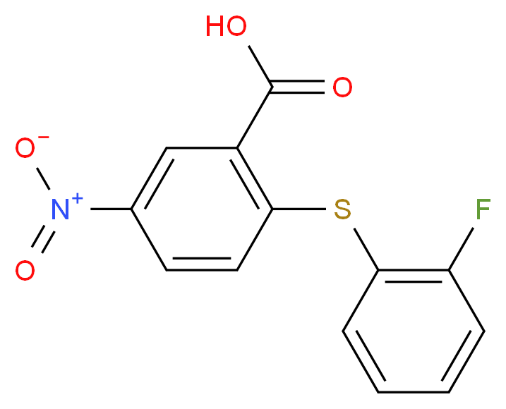 2-[(2-fluorophenyl)thio]-5-nitrobenzoic acid_分子结构_CAS_)