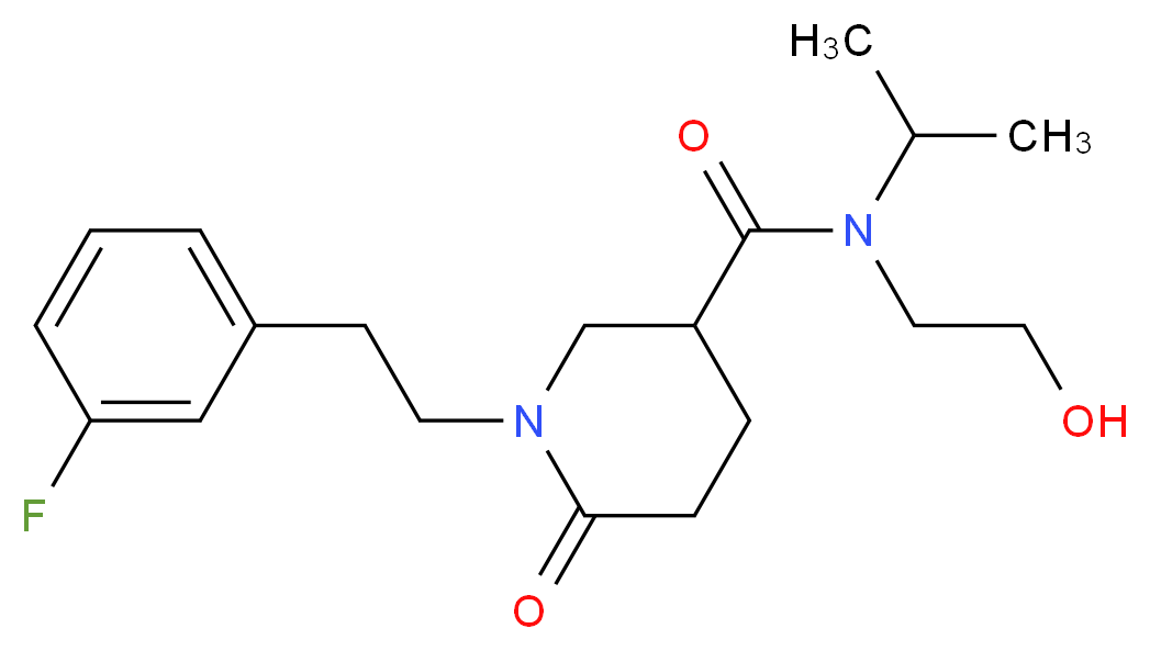 1-[2-(3-fluorophenyl)ethyl]-N-(2-hydroxyethyl)-N-isopropyl-6-oxo-3-piperidinecarboxamide_分子结构_CAS_)