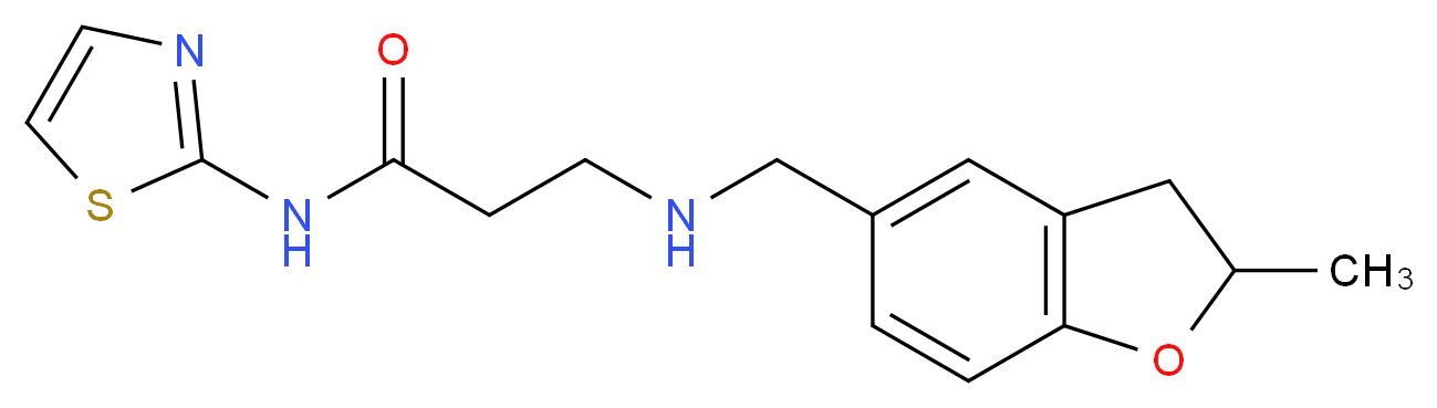 3-{[(2-methyl-2,3-dihydro-1-benzofuran-5-yl)methyl]amino}-N-1,3-thiazol-2-ylpropanamide_分子结构_CAS_)