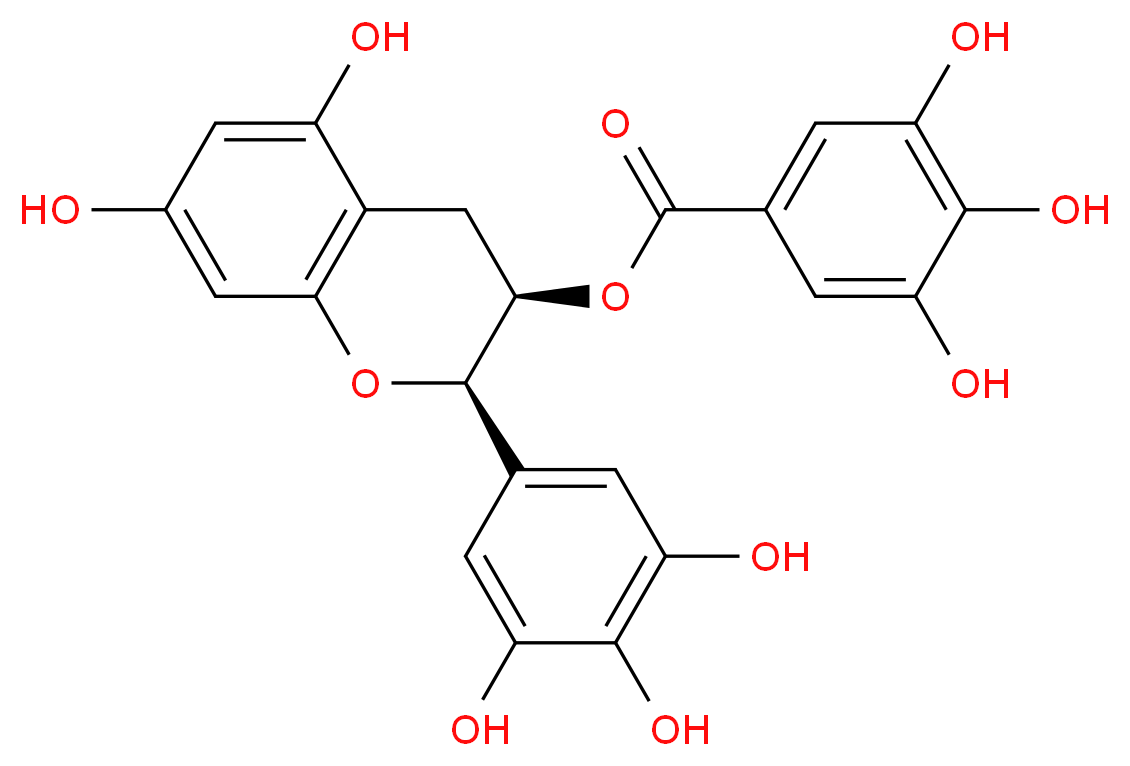 (2R,3R)-5,7-dihydroxy-2-(3,4,5-trihydroxyphenyl)chroman-3-yl 3,4,5-trihydroxybenzoate_分子结构_CAS_)