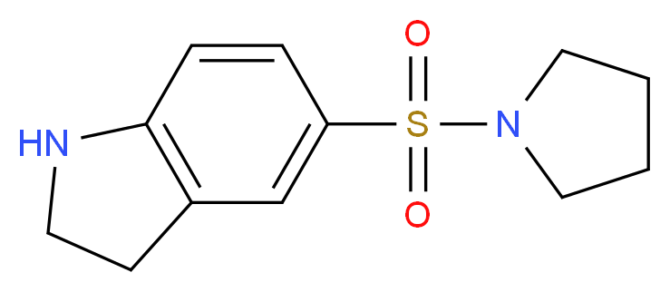 5-(pyrrolidine-1-sulfonyl)-2,3-dihydro-1H-indole_分子结构_CAS_874594-03-3