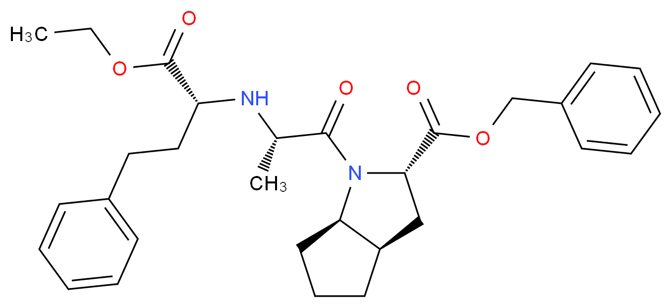 benzyl (2S,3aR,6aR)-1-[(2S)-2-{[(2R)-1-ethoxy-1-oxo-4-phenylbutan-2-yl]amino}propanoyl]-octahydrocyclopenta[b]pyrrole-2-carboxylate_分子结构_CAS_1356352-52-7