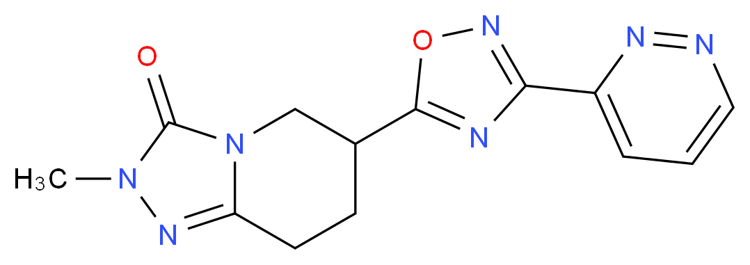 2-methyl-6-[3-(3-pyridazinyl)-1,2,4-oxadiazol-5-yl]-5,6,7,8-tetrahydro[1,2,4]triazolo[4,3-a]pyridin-3(2H)-one_分子结构_CAS_)