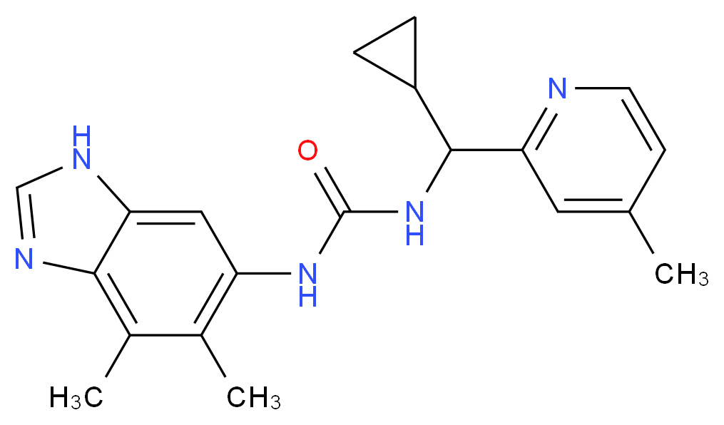 N-[cyclopropyl(4-methylpyridin-2-yl)methyl]-N'-(4,5-dimethyl-1H-benzimidazol-6-yl)urea_分子结构_CAS_)