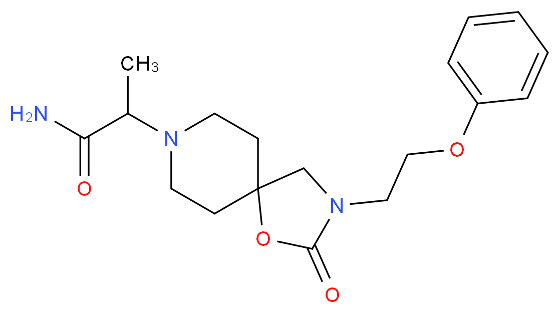 2-[2-oxo-3-(2-phenoxyethyl)-1-oxa-3,8-diazaspiro[4.5]dec-8-yl]propanamide_分子结构_CAS_)
