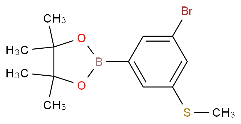 2-(3-Bromo-5-(methylthio)phenyl)-4,4,5,5-tetramethyl-1,3,2-dioxaborolane_分子结构_CAS_1256359-20-2)