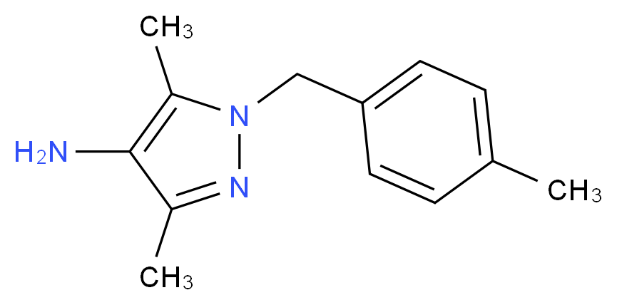 3,5-dimethyl-1-[(4-methylphenyl)methyl]-1H-pyrazol-4-amine_分子结构_CAS_514816-02-5